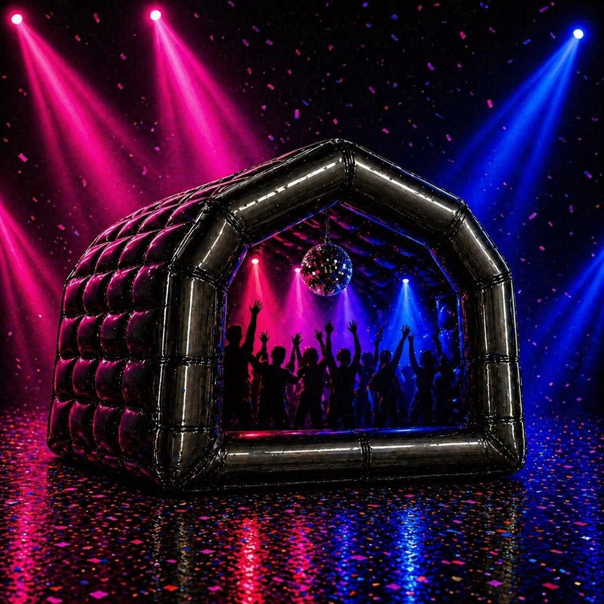 Aufblasbares Partyzelt mieten München – PopUpParty Zelt mit Licht und Sound